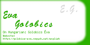 eva golobics business card